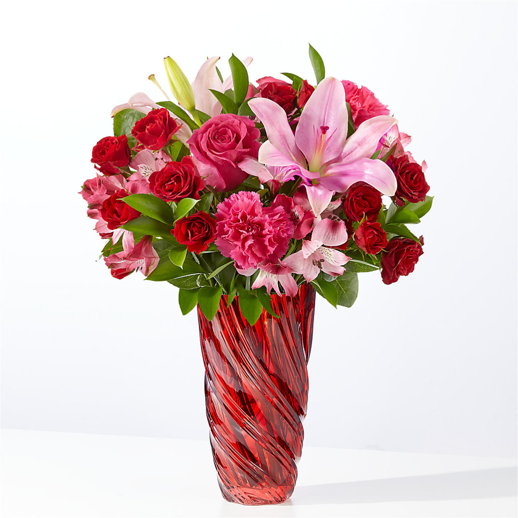 In Love Bouquet with Luxe Swirl Vase – Berkeley Florist, Moncks Corner SC