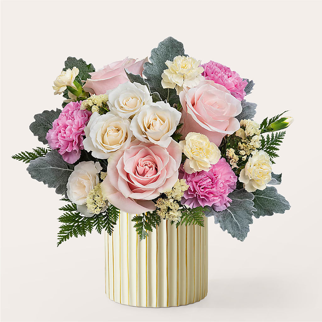 Blissful Moments Bouquet with Ivory Vase – Berkeley Florist, Moncks Corner SC