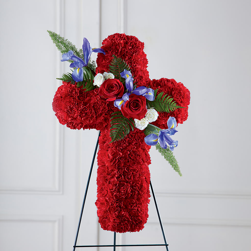 Faithful Hero Floral Cross – Berkeley Florist, Moncks Corner SC