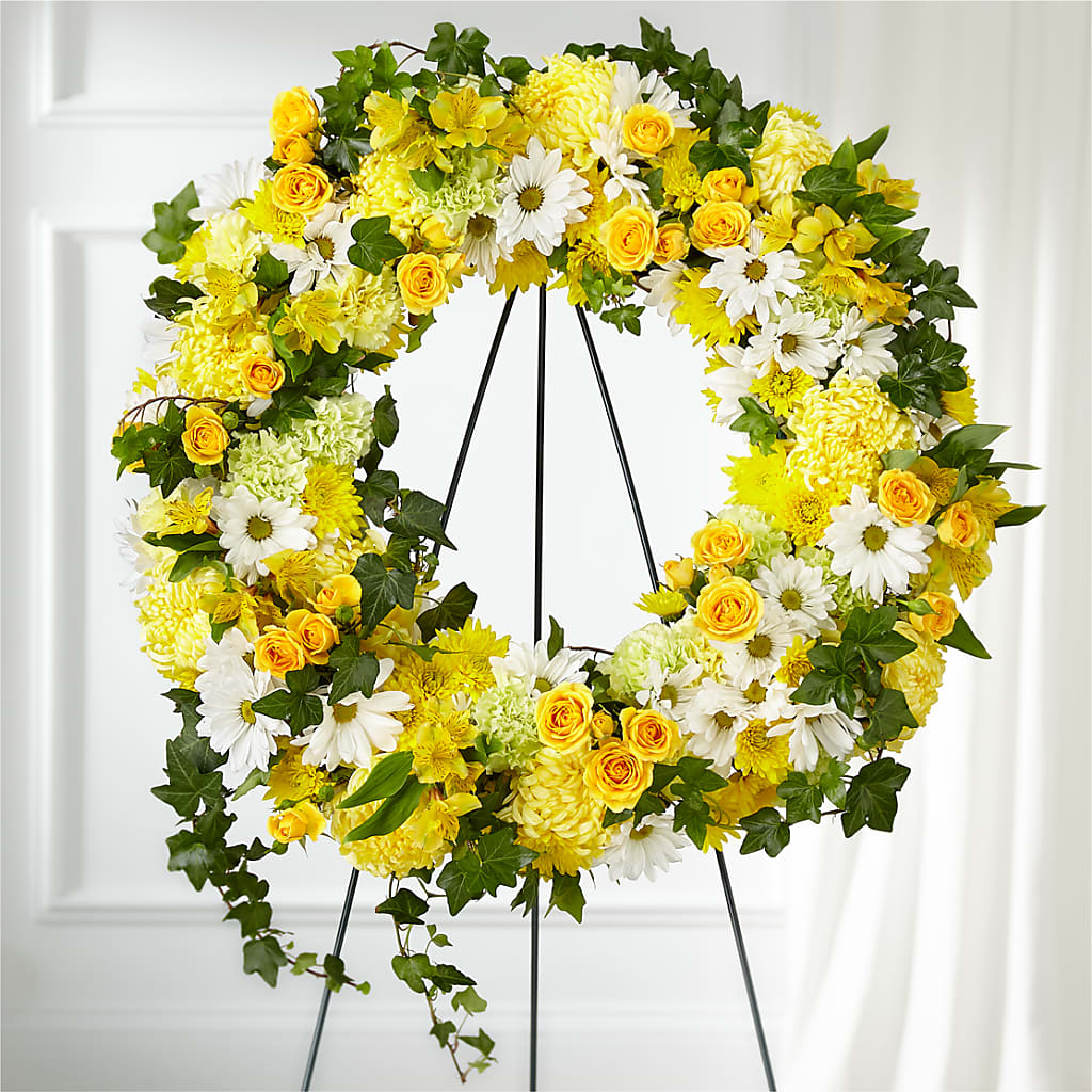 Golden Remembrance Wreath – Berkeley Florist, Moncks Corner SC