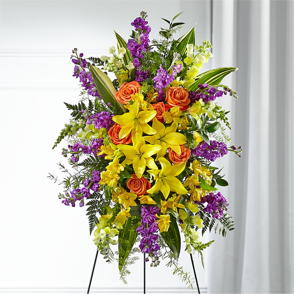 Thoughtful Prayers Standing Spray – Berkeley Florist, Moncks Corner SC