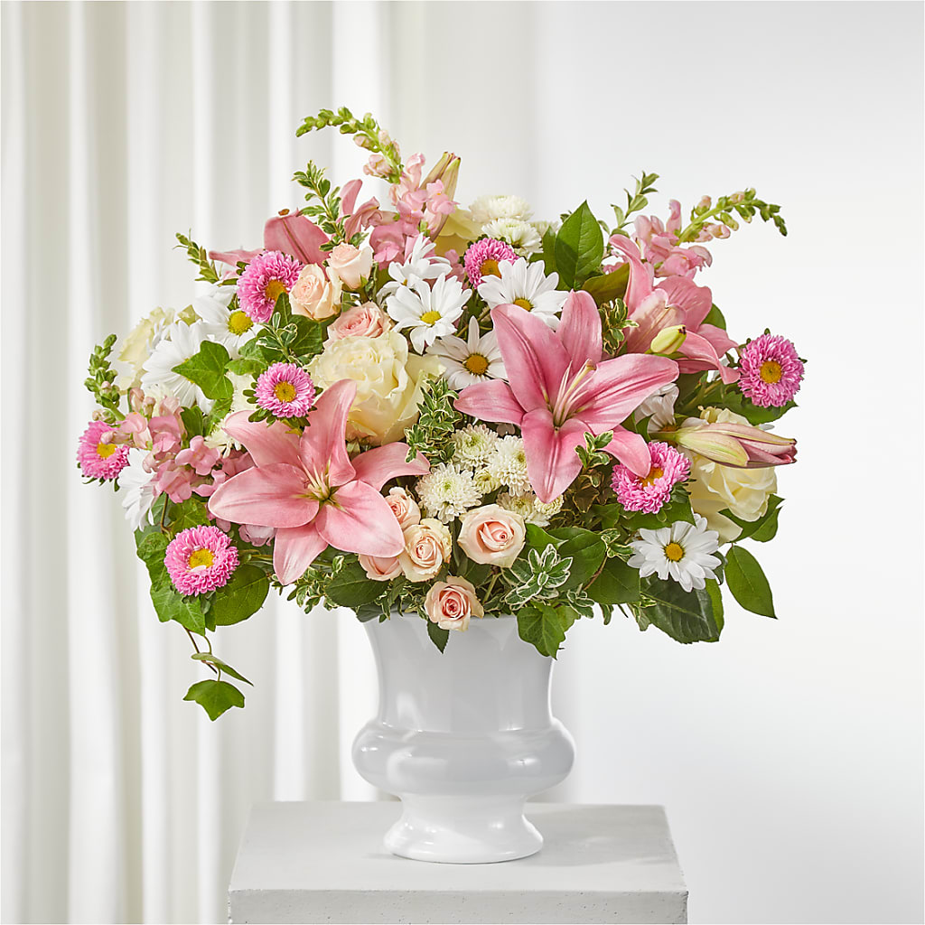 Empathetic Blooms Urn Arrangement – Berkeley Florist, Moncks Corner SC