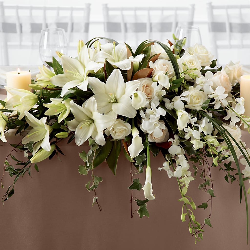 White Linen Arrangement – Berkeley Florist, Moncks Corner SC