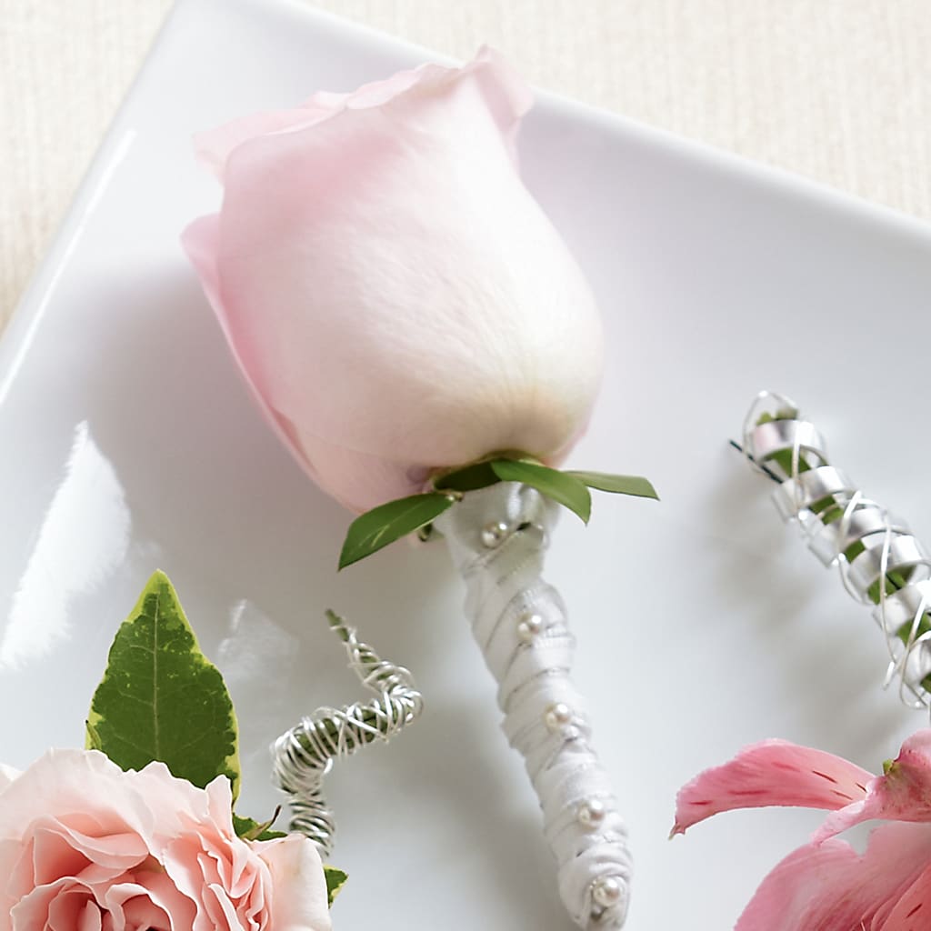 Pink Rose Boutonniere – Berkeley Florist, Moncks Corner SC