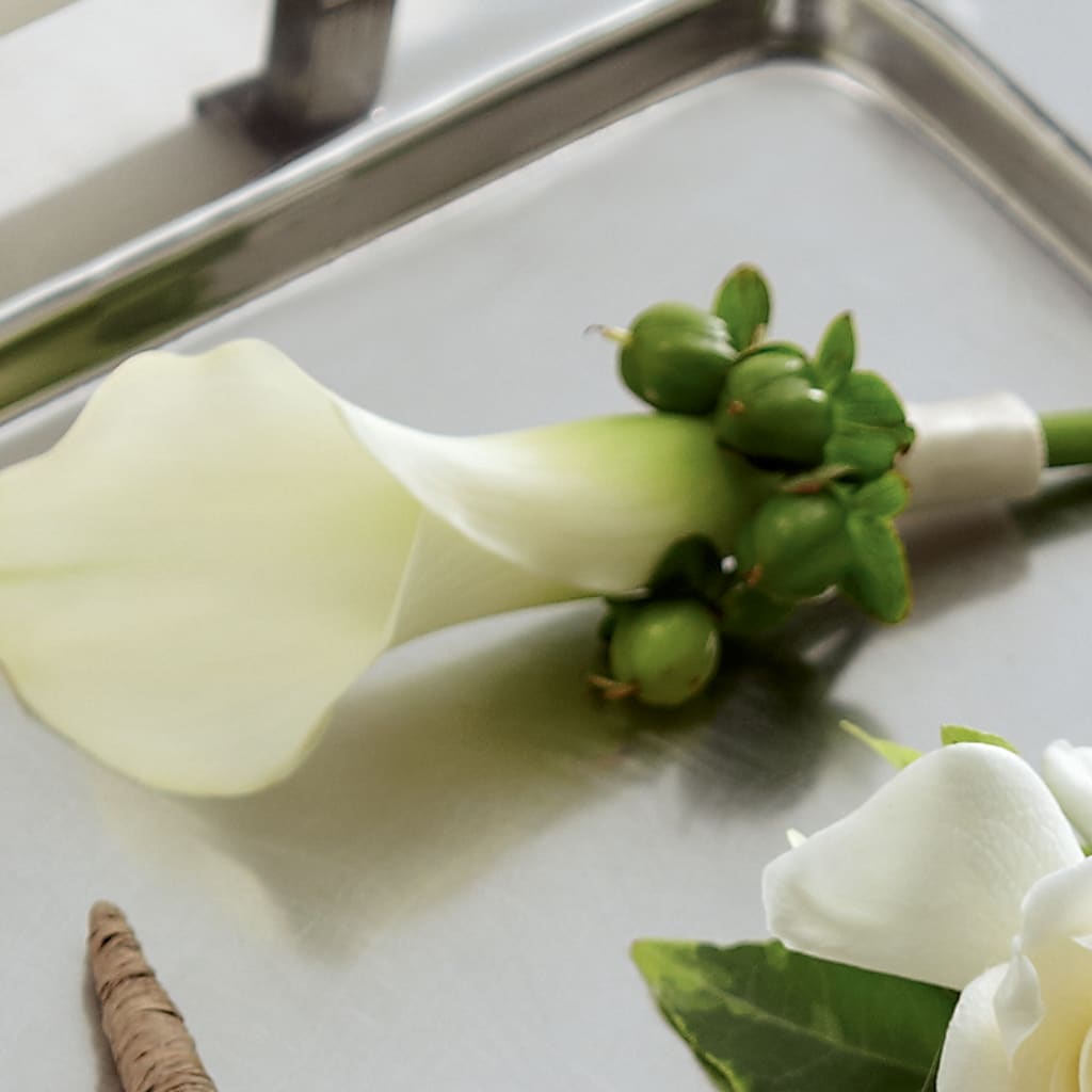White Calla Boutonniere – Berkeley Florist, Moncks Corner SC