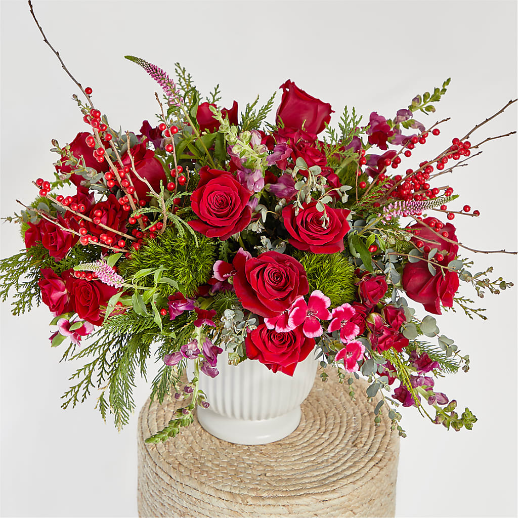 Big Red Bow Bouquet –  Berkeley Florist, Moncks Corner SC