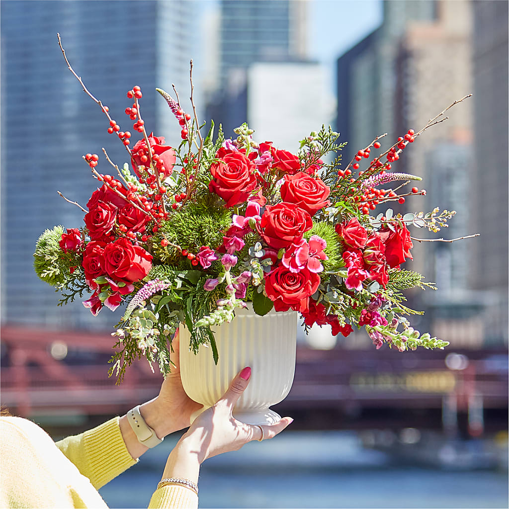 Big Red Bow Bouquet –  Berkeley Florist, Moncks Corner SC