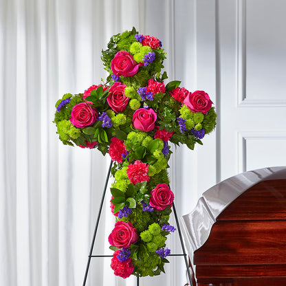 Tribute Rose Floral Cross –  Berkeley Florist, Moncks Corner SC
