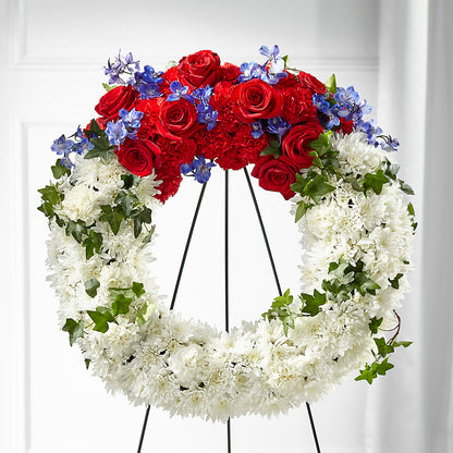 Patriotic Passion Wreath –  Berkeley Florist, Moncks Corner SC