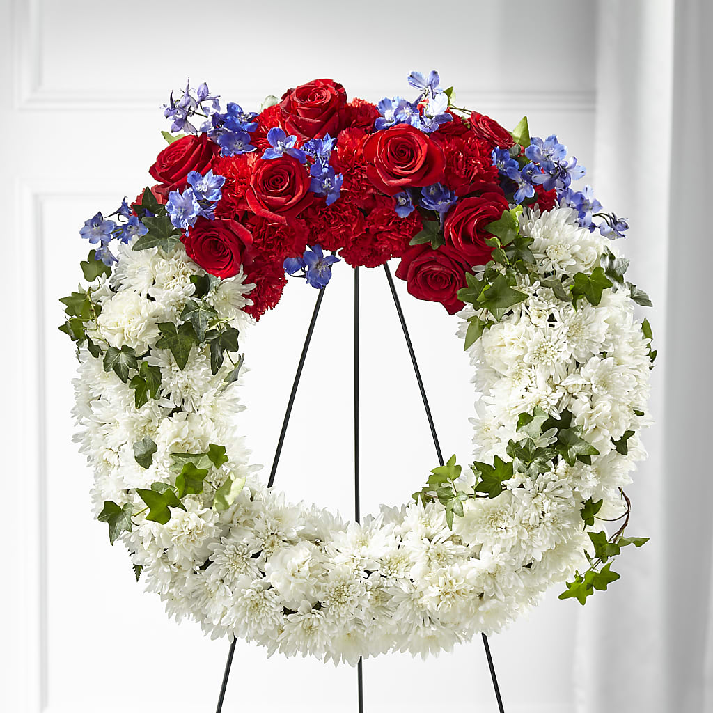 Patriotic Passion Wreath –  Berkeley Florist, Moncks Corner SC