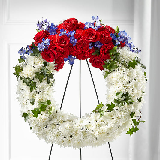 Patriotic Passion Wreath –  Berkeley Florist, Moncks Corner SC