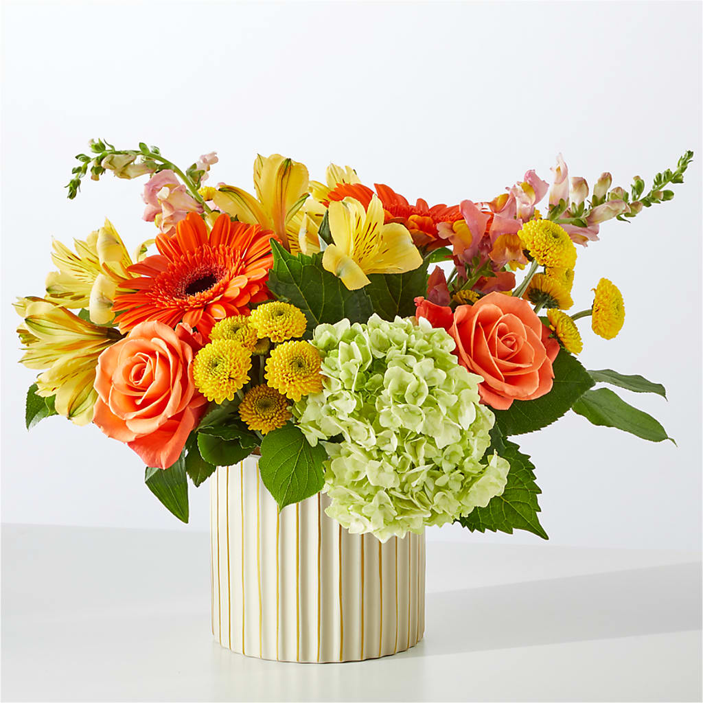 Autumn Sunshine Bouquet with Ivory Vase –  Berkeley Florist, Moncks Corner SC