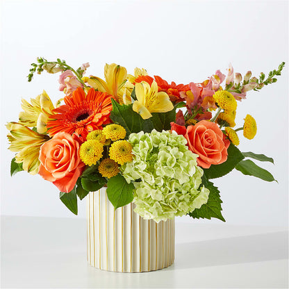 Autumn Sunshine Bouquet with Ivory Vase –  Berkeley Florist, Moncks Corner SC