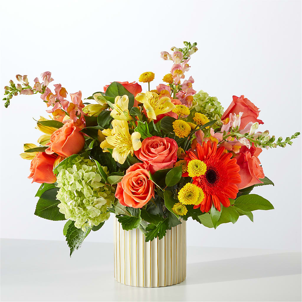 Autumn Sunshine Bouquet with Ivory Vase –  Berkeley Florist, Moncks Corner SC