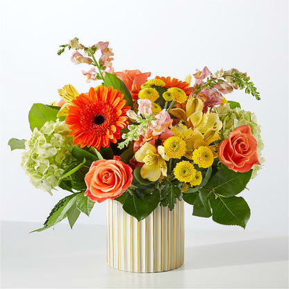 Autumn Sunshine Bouquet with Ivory Vase –  Berkeley Florist, Moncks Corner SC