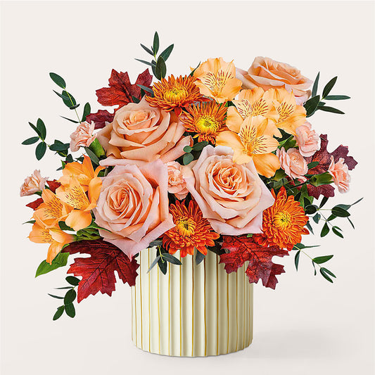 Spiced Latte Bouquet with Ivory Vase –  Berkeley Florist, Moncks Corner SC