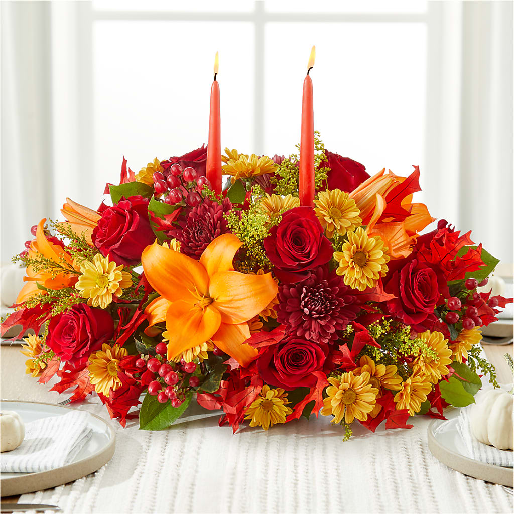 Autumn's Embrace Centerpiece –  Berkeley Florist, Moncks Corner SC