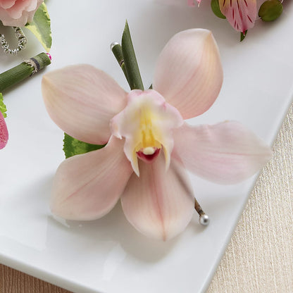 Pink Cymbidium Boutonniere –  Berkeley Florist, Moncks Corner SC